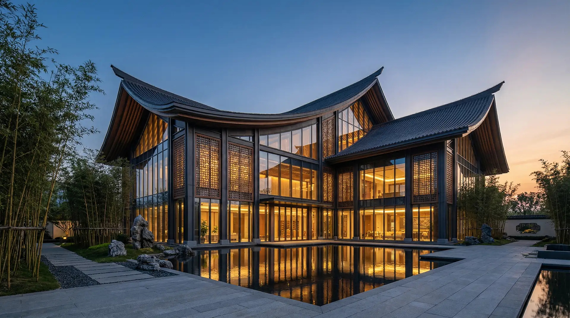 尊龙凯时 品牌总部 - 新中式建筑的现代诠释